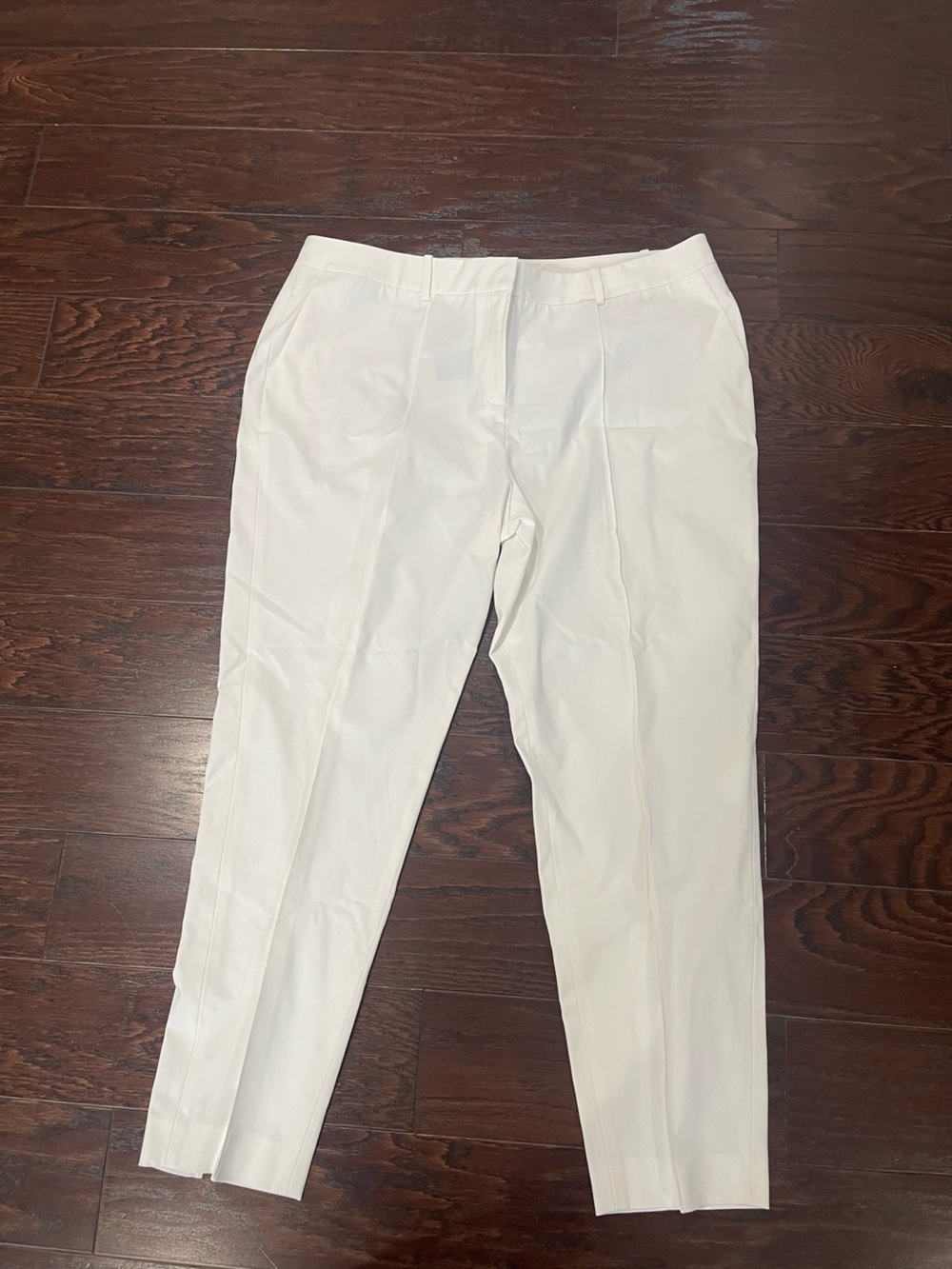 Lafayette 148 New York Trouser Women Size 18 White Slim Leg Split Hem MP888R NEW